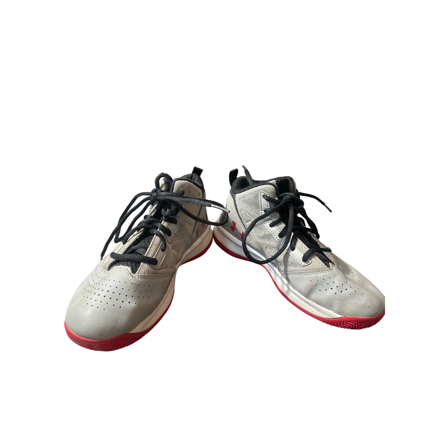 Under Armour Jet Mid BGS Gray/Red Size 3Y-Pre-Owned