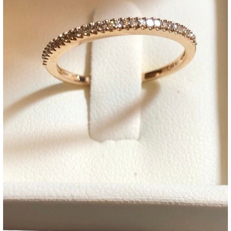 Diamore Women's 14K 1/7 CT TW Diamond Wedding Band - Rose Gold - Size: 9 "New"