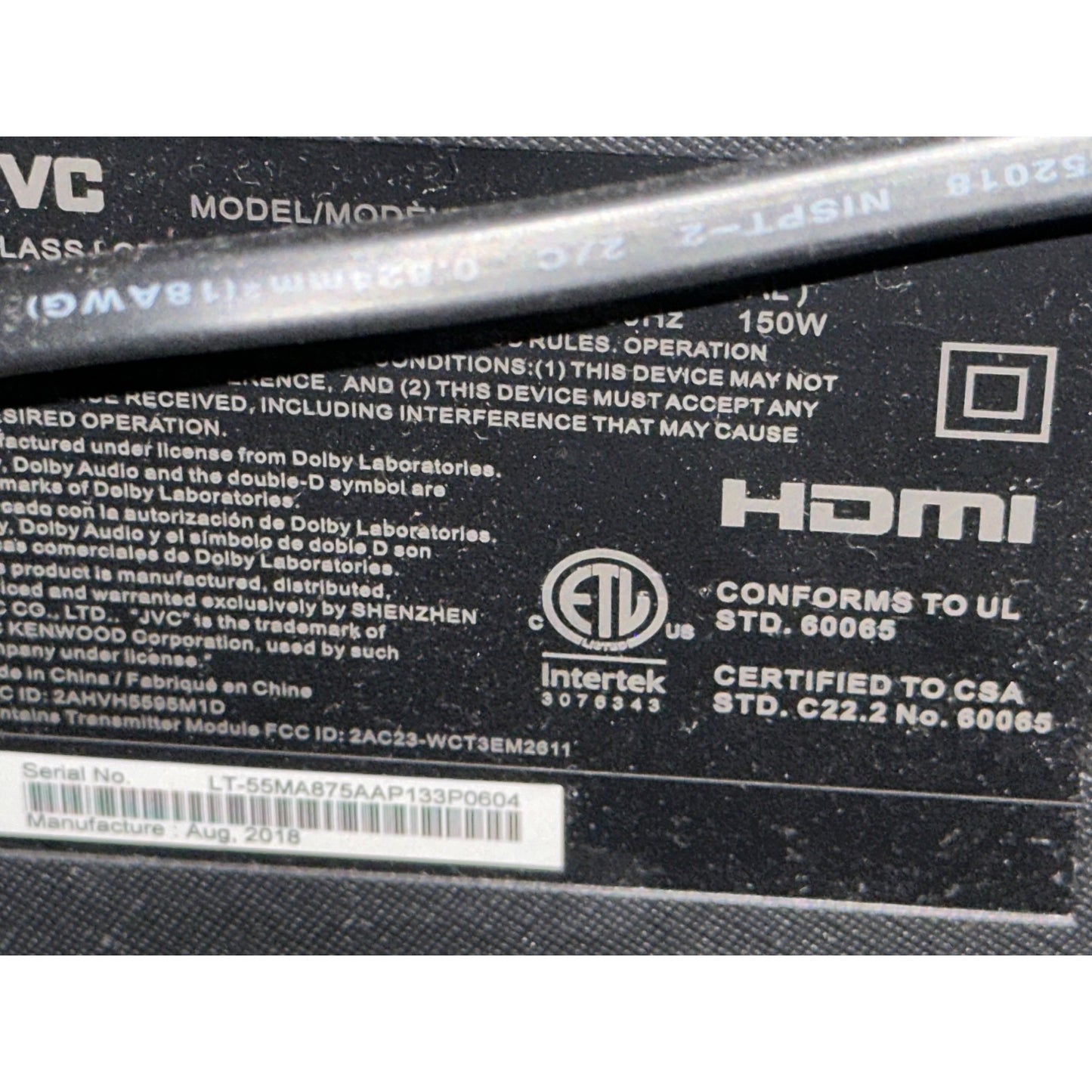 JVC 55" Class 4K Ultra HD Smart LED TV with Built-in Chromecast w/Wall Mount+ TV Stand Bundle