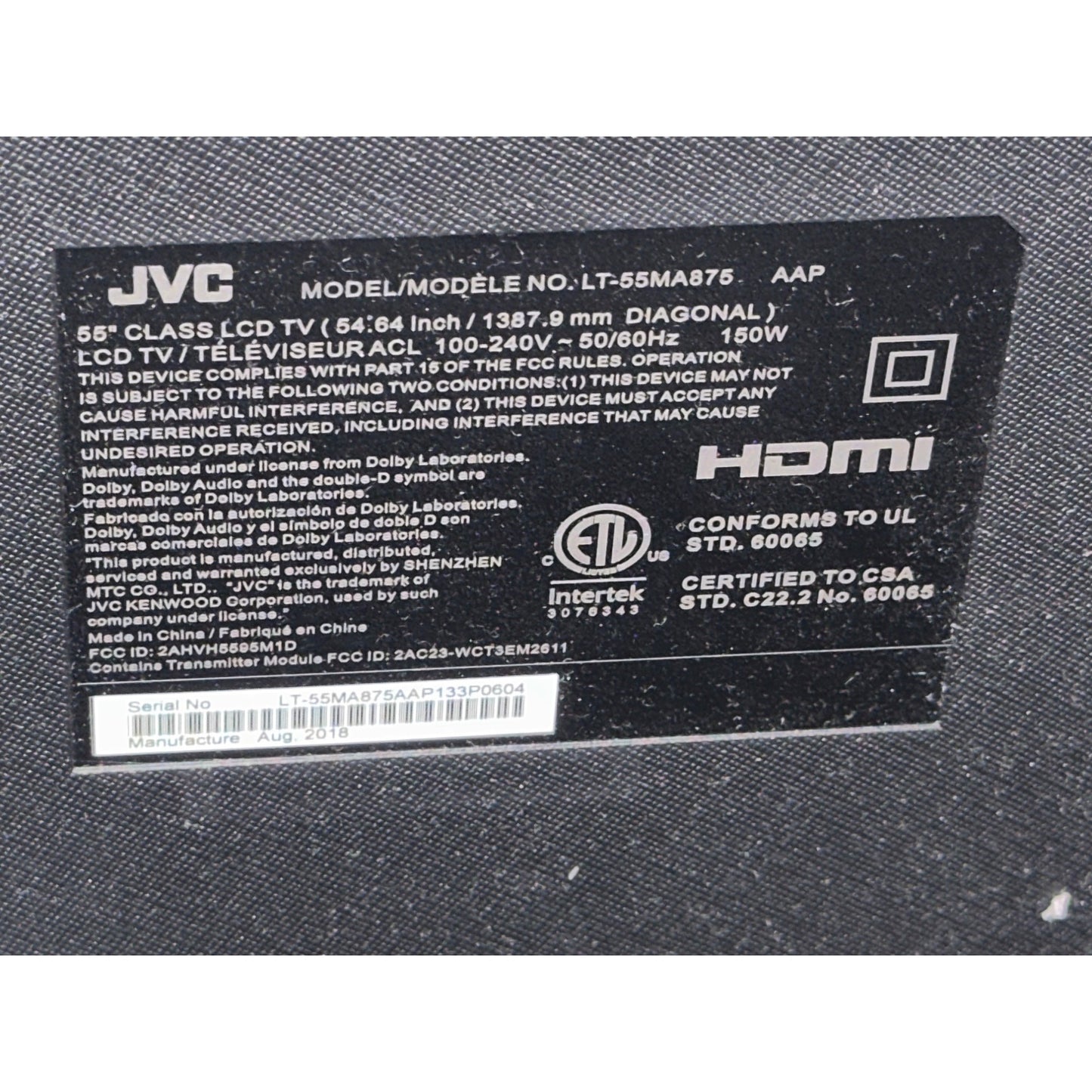 JVC 55" Class 4K Ultra HD Smart LED TV with Built-in Chromecast w/Wall Mount+ TV Stand Bundle