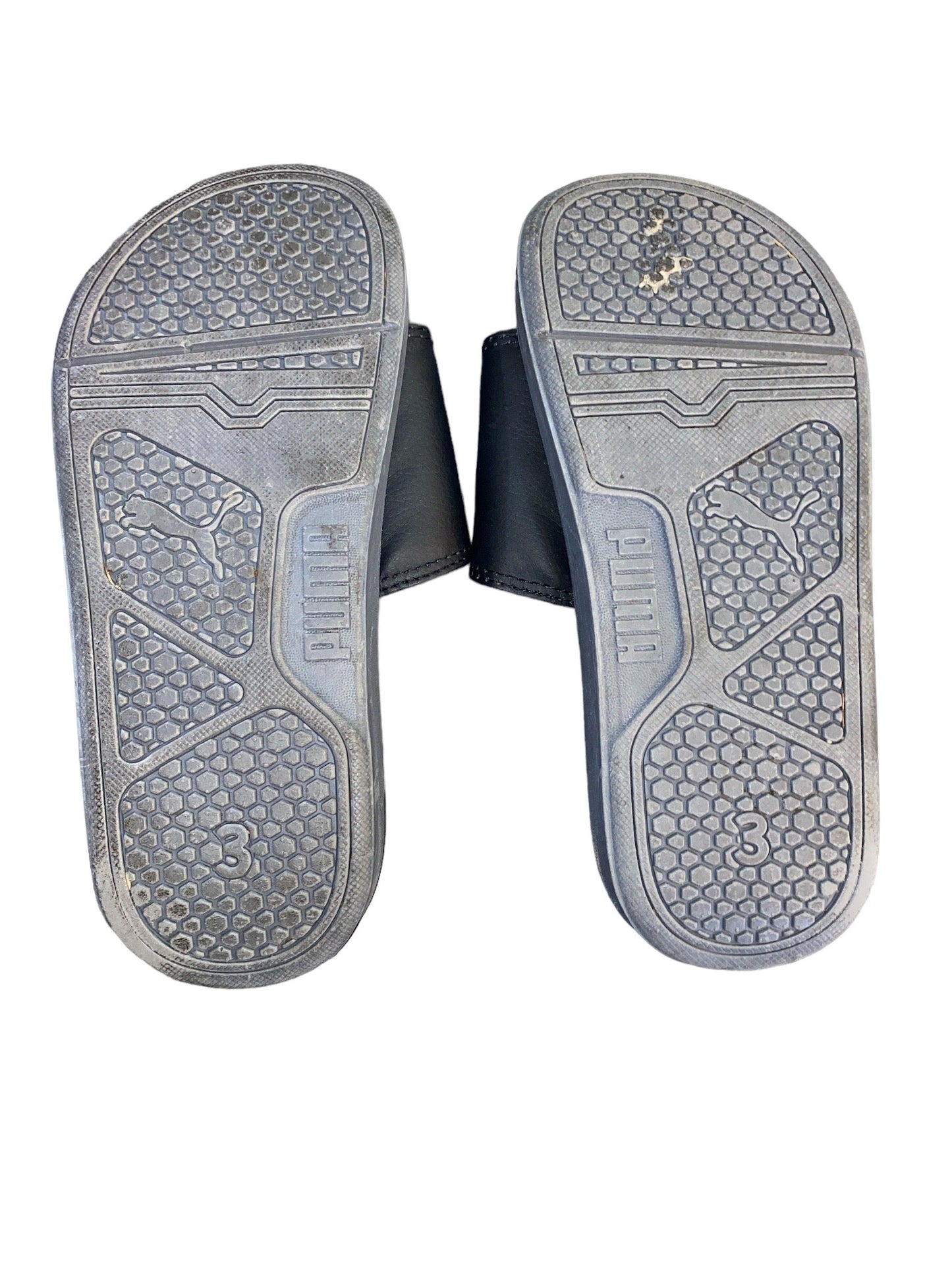 Puma Boys' Orange/Black/Gray Slides Size 3 Pre-Owned