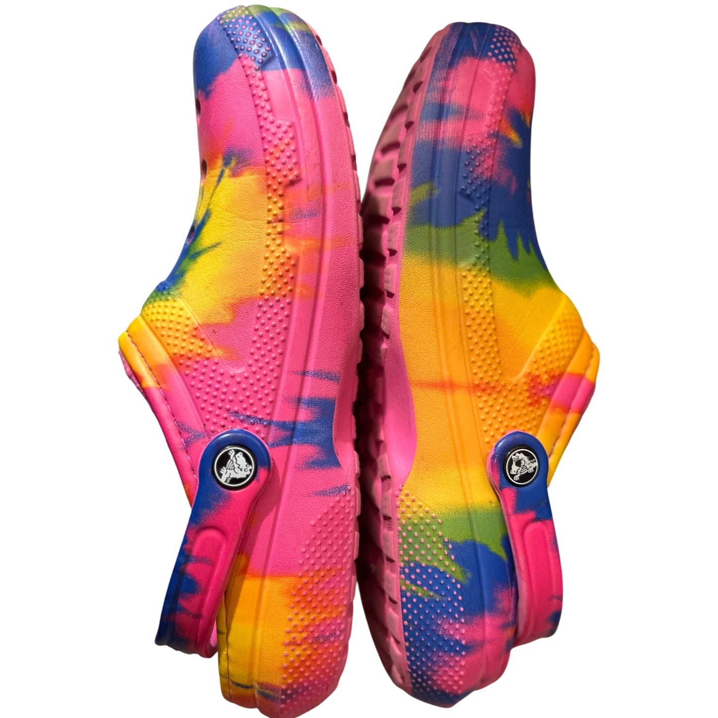 Crocs Classic Lined Tie Dye Clog 206341-6RW Electric Pink/Multi - 11 Women/9 Men
