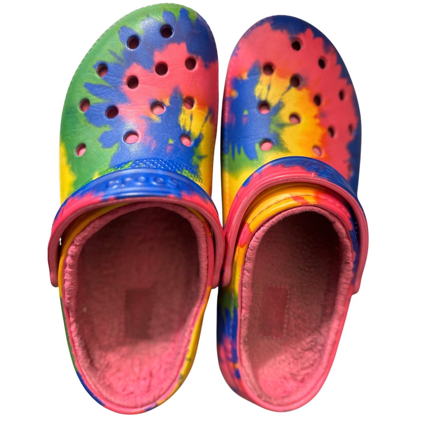 Crocs Classic Lined Tie Dye Clog 206341-6RW Electric Pink/Multi - 11 Women/9 Men
