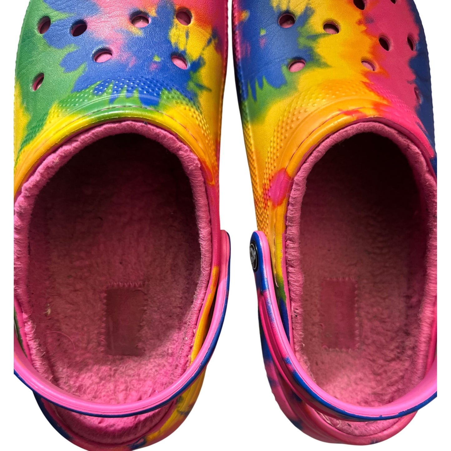 Crocs Classic Lined Tie Dye Clog 206341-6RW Electric Pink/Multi - 11 Women/9 Men