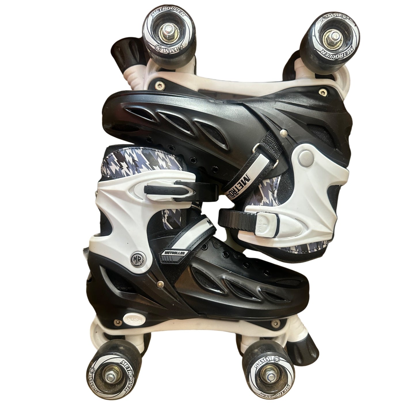 METROLLER Roller Skates Unisex Adjustable Large-Youth & Adult (4-7 Men/5-8 Women) Roller skates with Light up Wheels-Pre-Owned