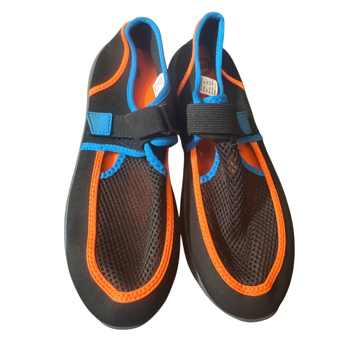 Wonder Nation Youth Boys Beach Water Swim Shoes Black Orange Blue Size 6-Pre-Owned