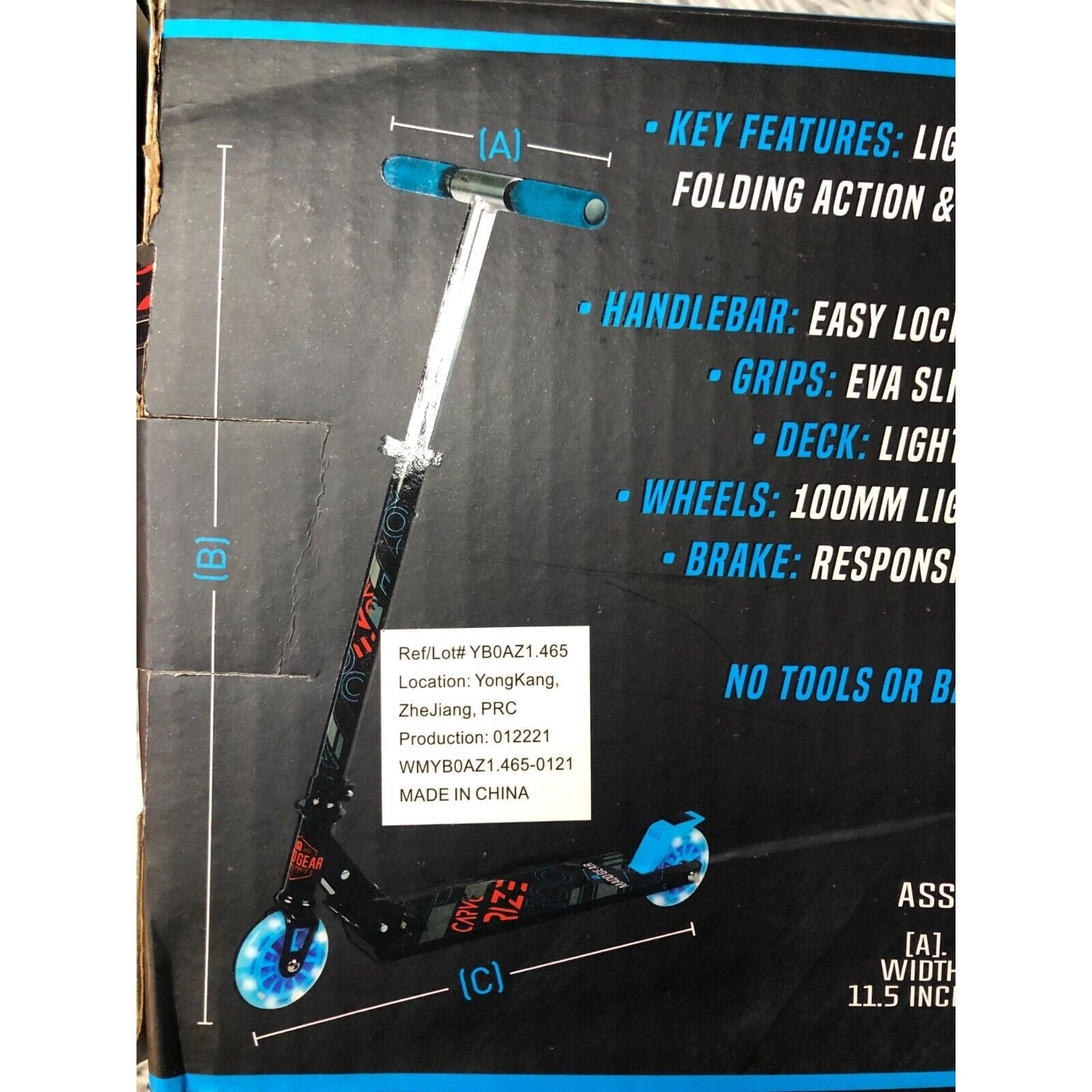 RIZE 100 Foldable Scooter-Light-up 100 mm Wheels-(NEW IN SEALED BOX!) - Variety Sales Etc.
