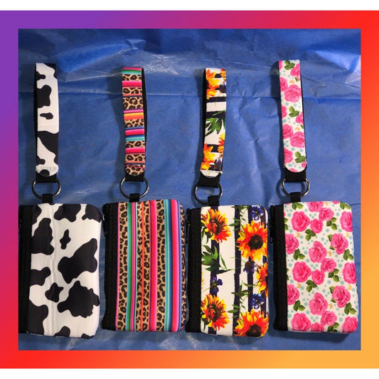 Neoprene ID Wristlet Keychain Coin Purse/Clutch - Variety Sales Etc.