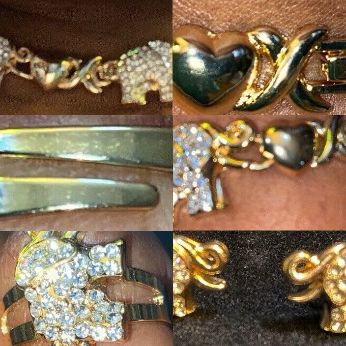 18k Gold Plated Necklace/Bracelet/Earrings/Adjustable Ring Set - Variety Sales Etc.