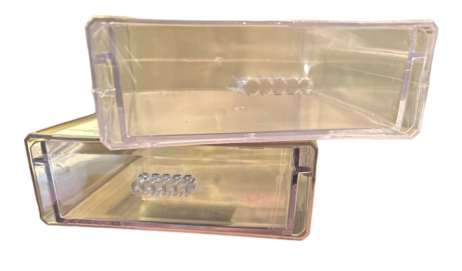 Stackable Clear Plastic Desktop Organizer Drawers, 5x5x1.75 in(Set of 2) - GF Variety Shop