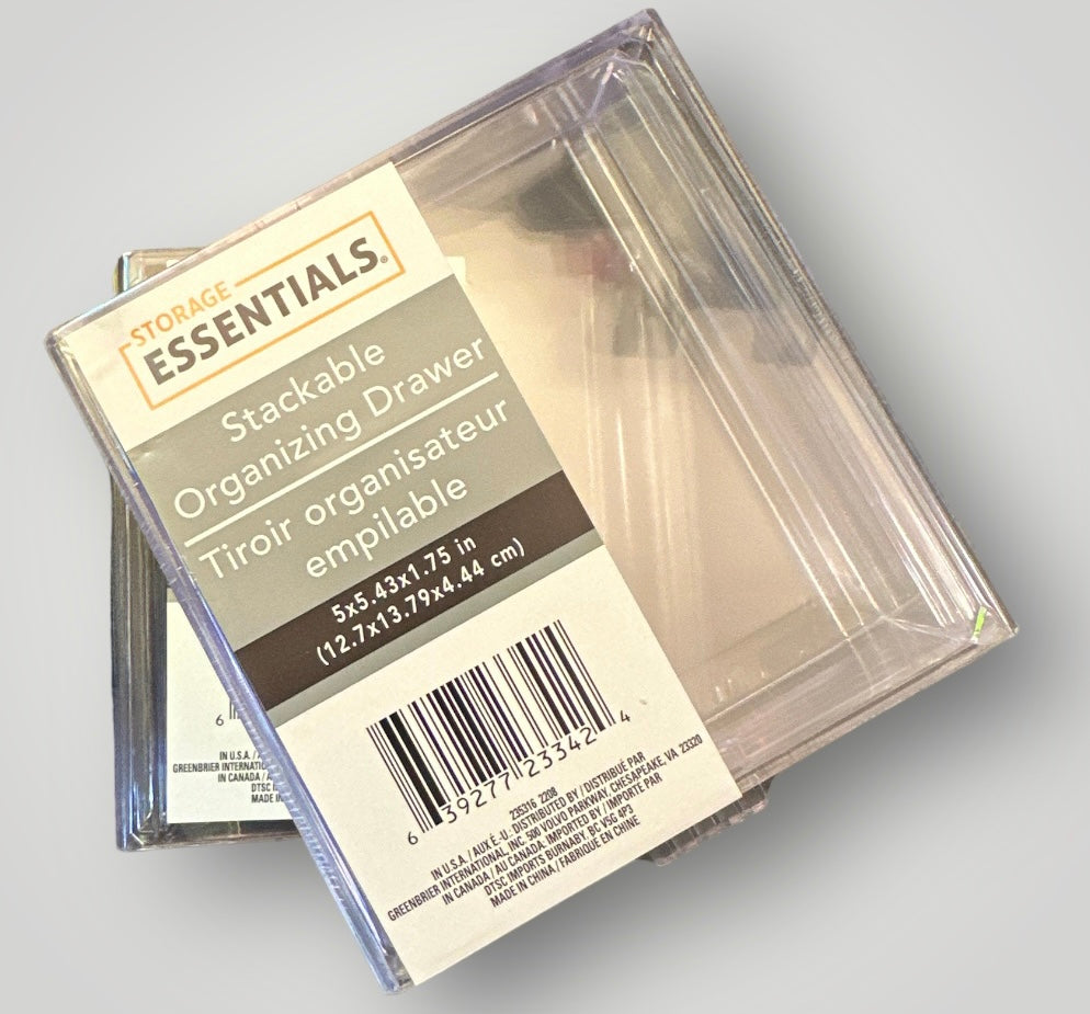 Stackable Clear Plastic Desktop Organizer Drawers, 5x5x1.75 in(Set of 2) - GF Variety Shop